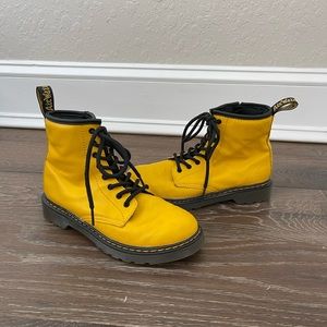 Kids Yellow Leather Dr. Martens